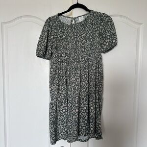 Zara Green Floral Kids Dress